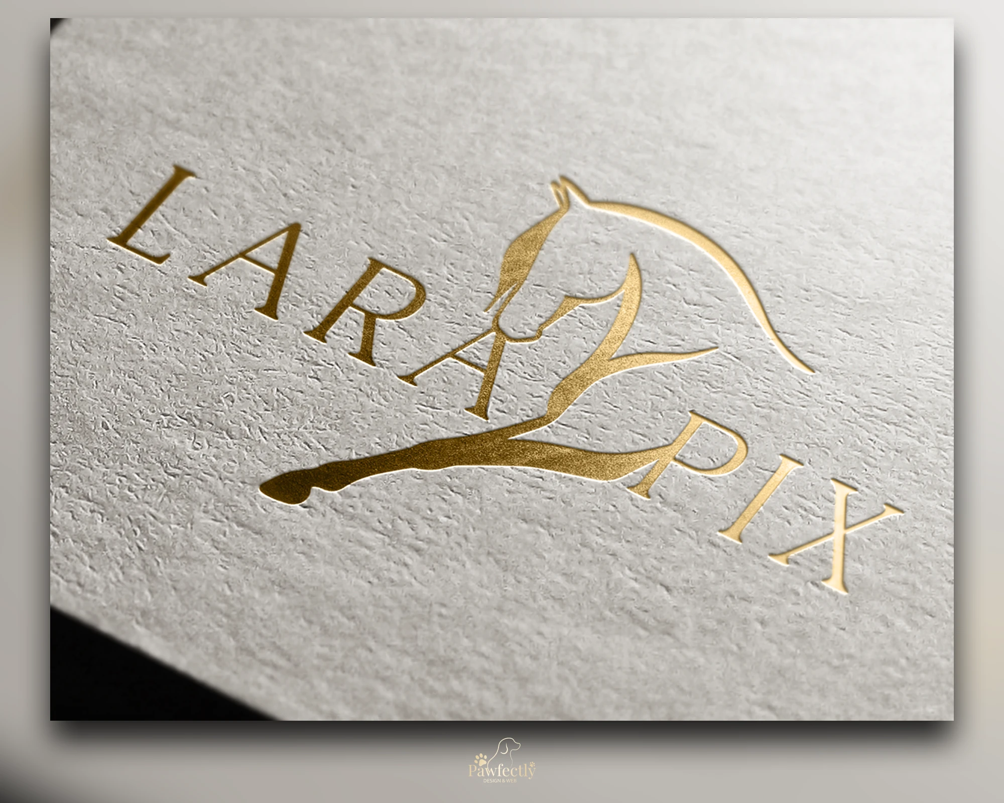 Minimal single-line dog photography logo
